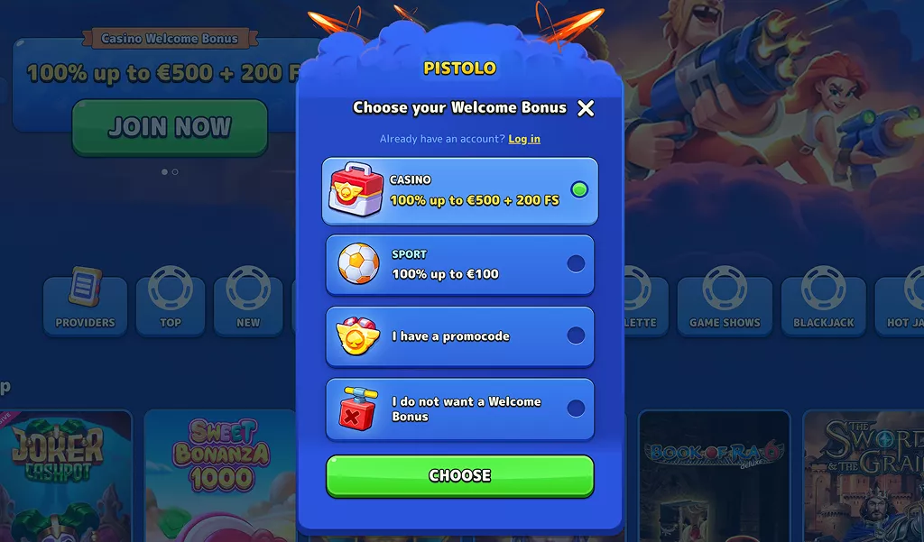 Pistolo bejelentkezés